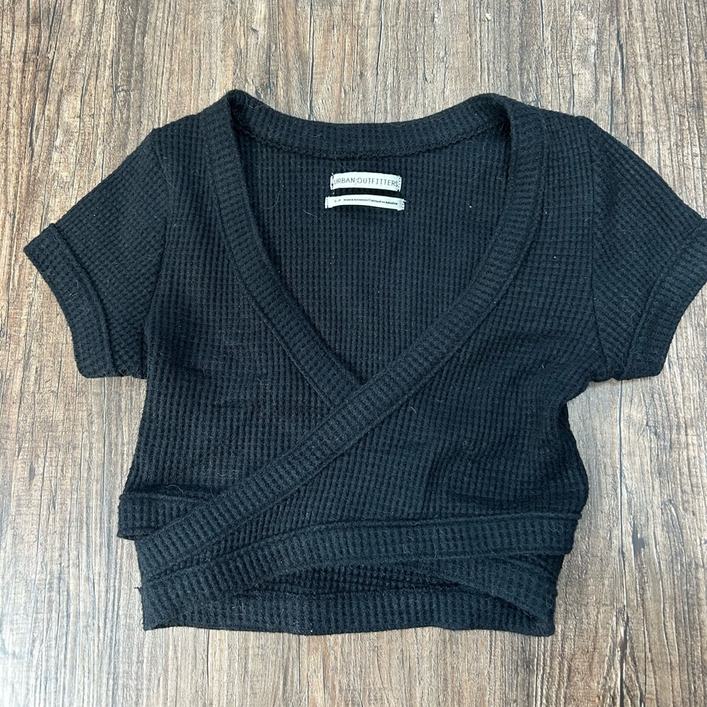 Urban Outfitters Black Crossover Crop Top